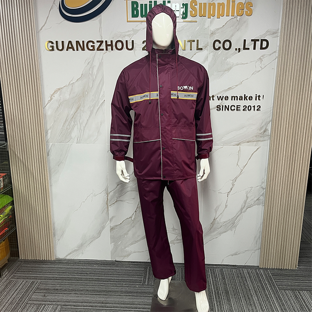 High Visibility Safety Raincoat Waterproof PVC Rain Coat with Reflector for Safety Workwear 