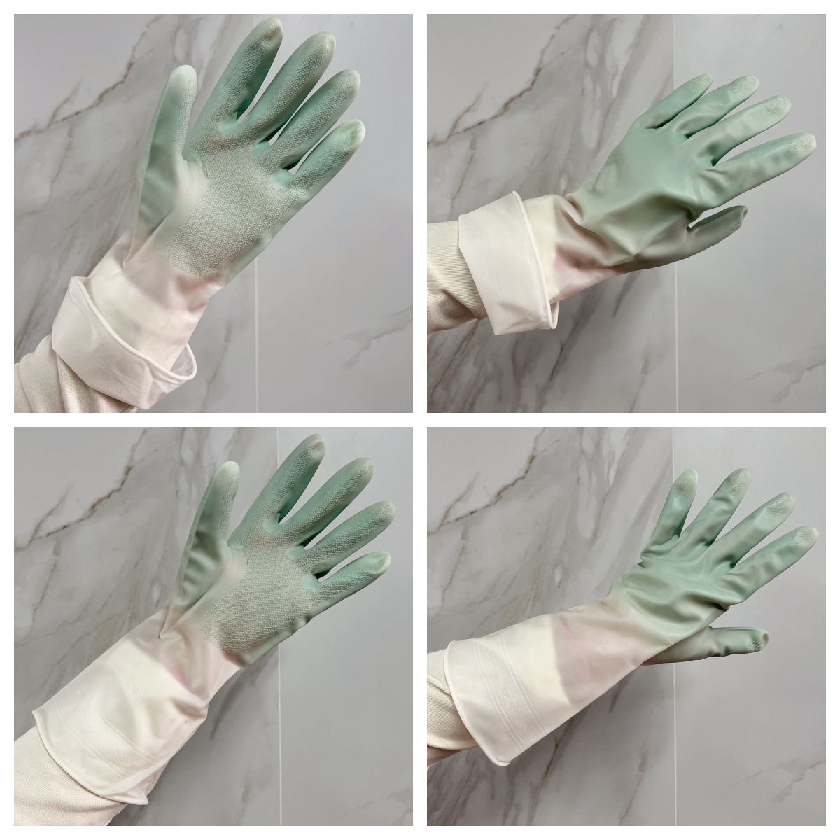 Mixed Color Long Sleeve Work Gloves Rubber Chemical Resistant Safety Latex Gloves