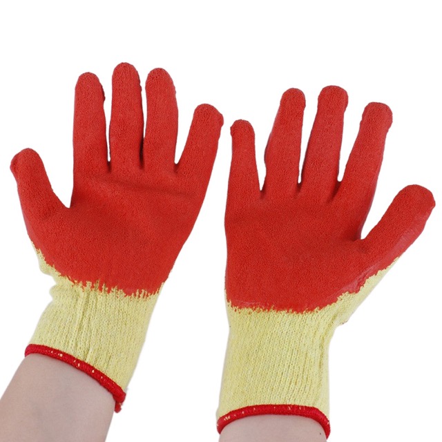 Heavy Rubber Glove Poly-Cotton Liner Rubber Gloves