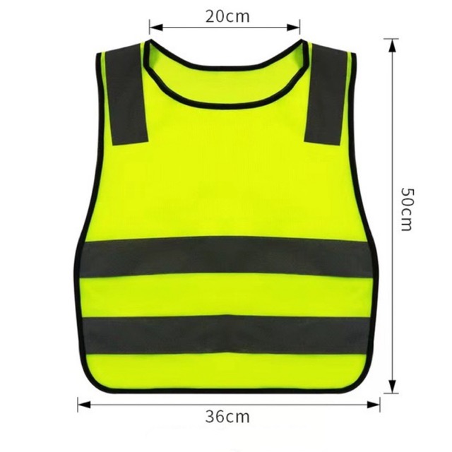 Wholesale Warning Fluorescent Green Kids Bike Reflective Safety Vest