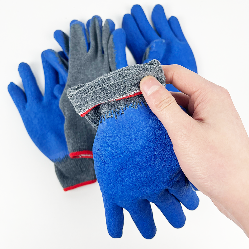 100% Polyester Industrial Gloves Knit Work Safety Labor Gloves Rubber Latex Coated Gloves