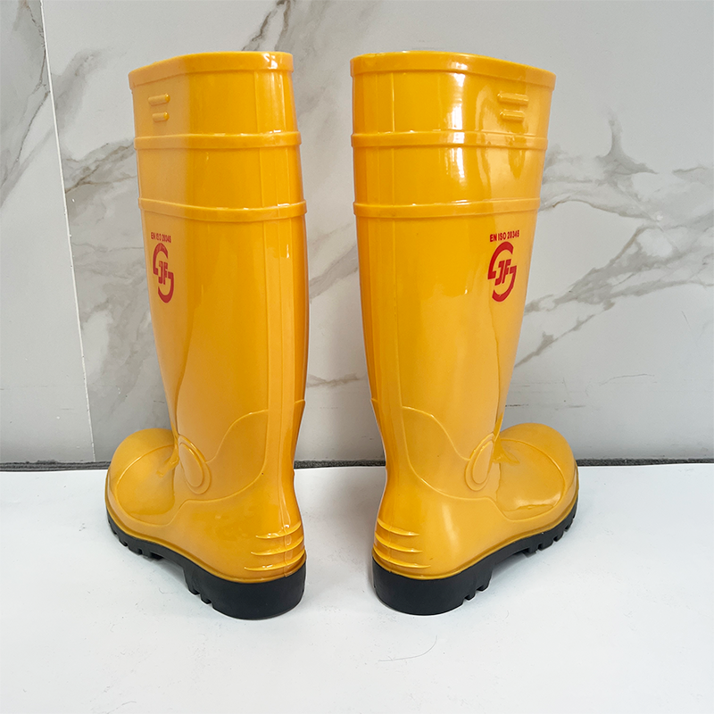 PVC Steel Toe and Steel Sole Waterproof Rain Boots Safety Working Footwear