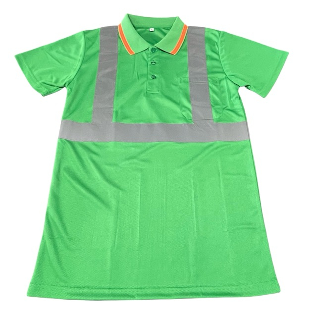 Custom Polo Shirts Quick Dry Short Sleeves Shirts with Reflective Stripe