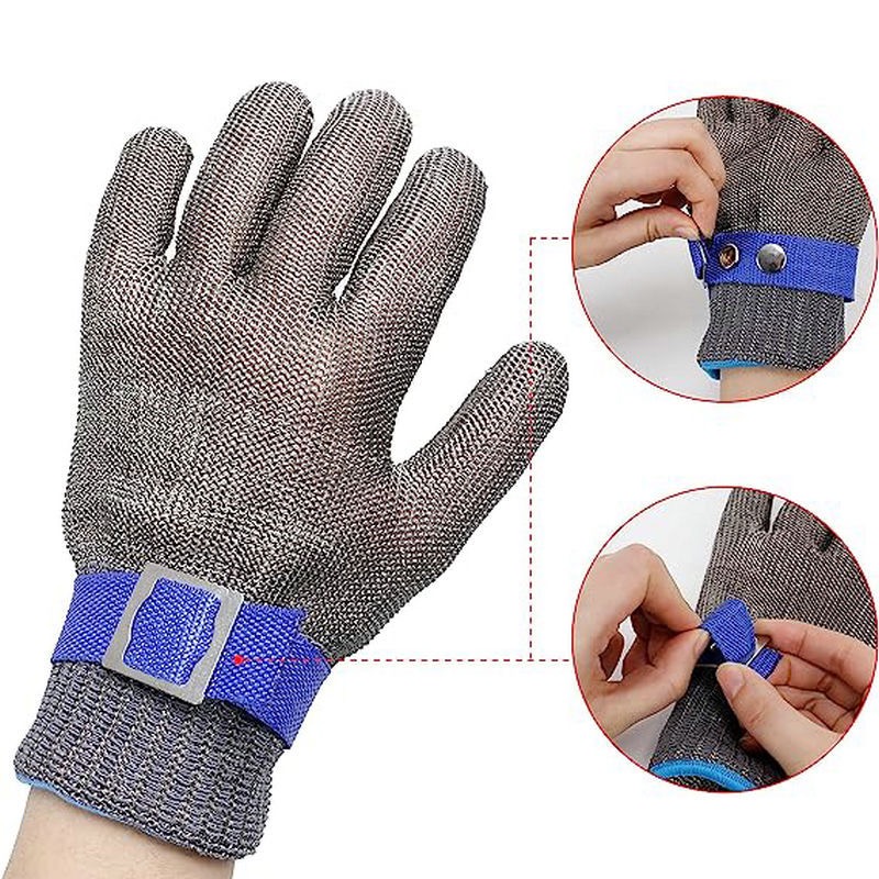 Stainless Steel Mesh Metal Glove Food Grade Kitchen Cooking Butcher Meat Cutting Safety Gloves