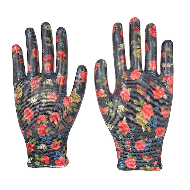 Nitrile Coated Gloves Safety Work Gloves Female Garden Protective Gloves for Wholesale