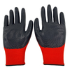 Polyester Lined Red Black Nitrile Palm Oil Coating Labor Protection Industrial Safety Glove