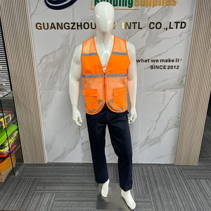 High Visibility Reflective orange Mesh Breathable Construction Safety Vest for Security Personnel