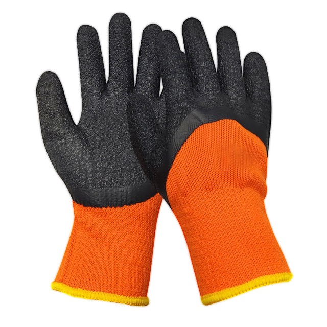 Textured Latex Dipped Gloves Crinkle Outdoor Work Gloves