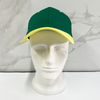 Popular Unisex Green Yellow Two Tones Hat Cotton Embroidery 6 Panel Bump Cap