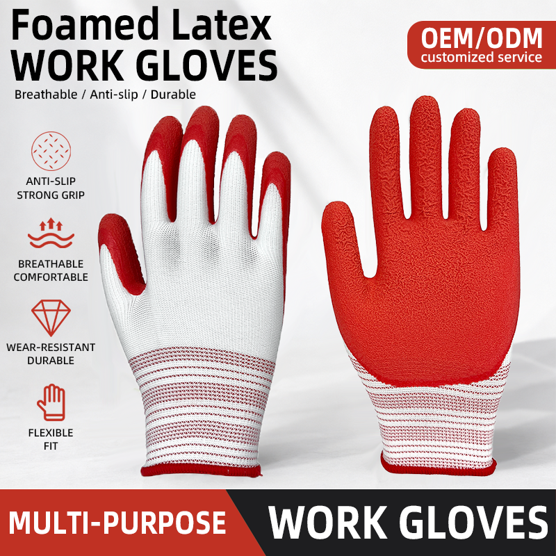 High Quality Industrial Rubber Safety Gloves Durable Waterproof Garden Worker Use Safety Gloves
