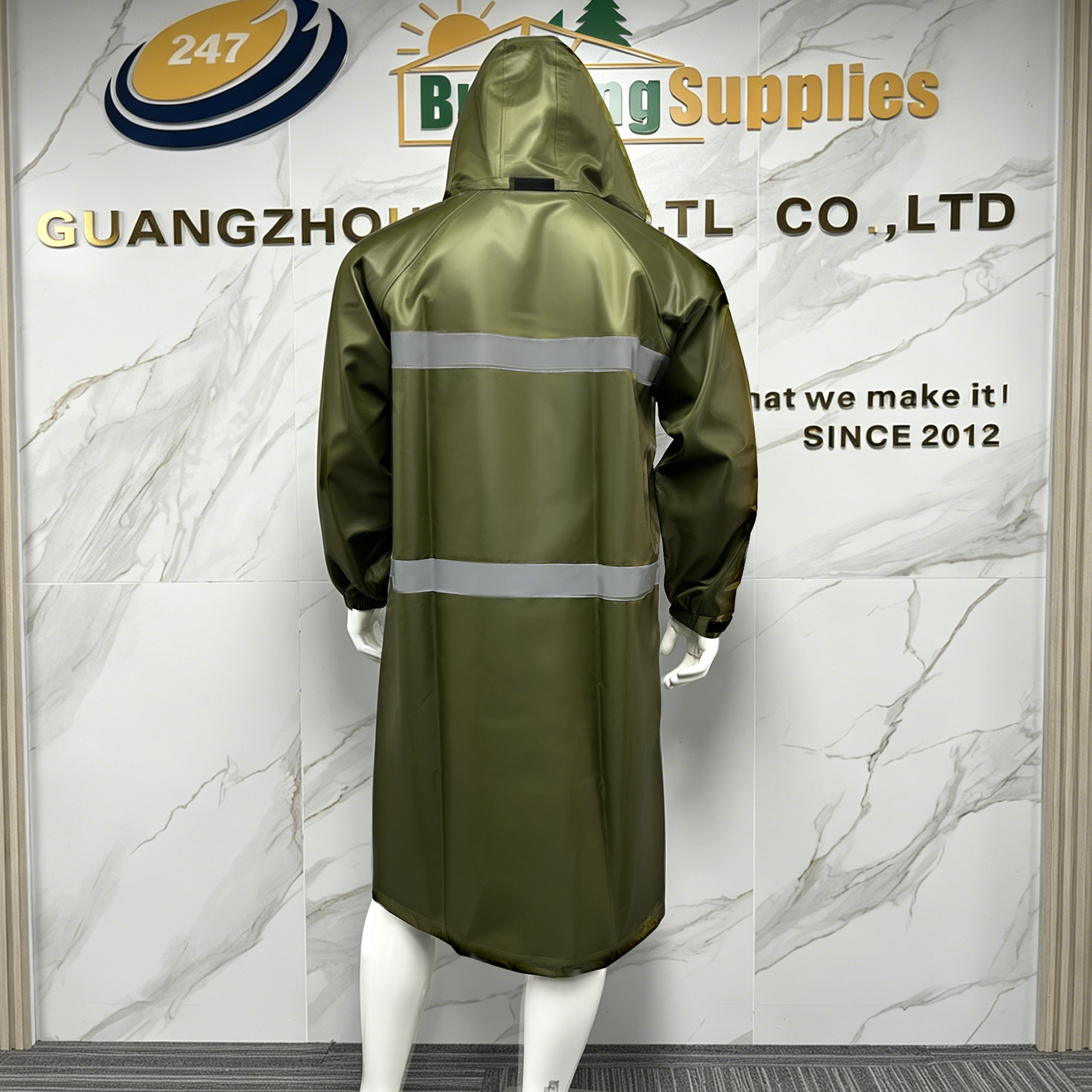 High Visibility Industrial Reflective Safety Hooded Waterproof Reflector Jackets Coat Rain Coat Waterproof