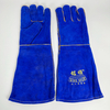 14" Anti Fire Leather Gloves Heat Resistant Welding Leather Work Gloves