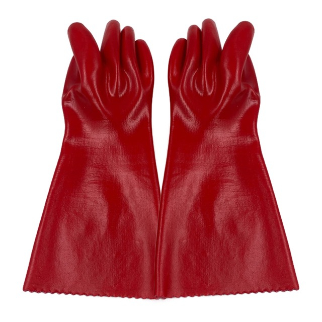 Red PVC Gloves Industrial Chemical Protection Gloves