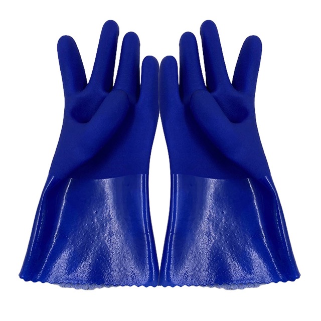 Anti-slip Industrial Oil Proof Safety Working Hand Protective PVC Gloves