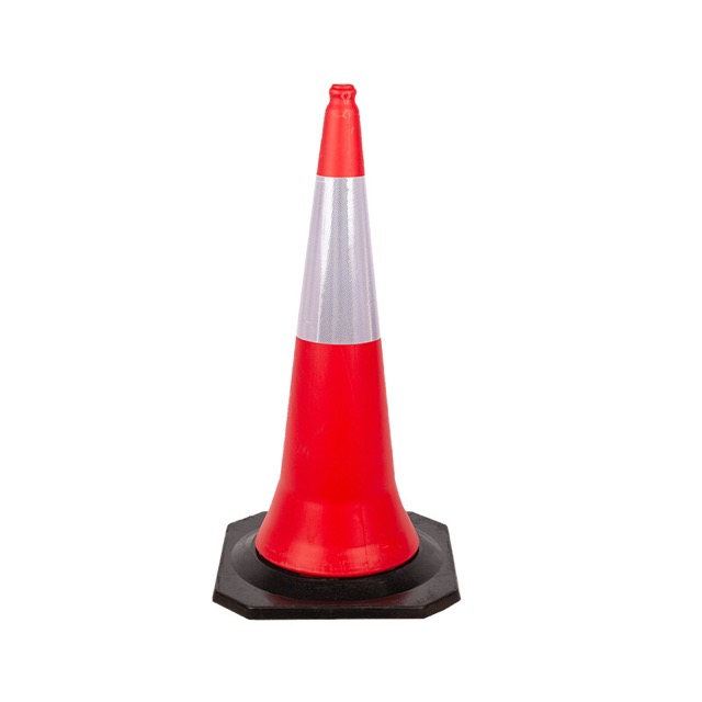 Rubber Base Road Cone Plastic Reflective Warning Traffic Cone