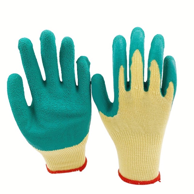 Cotton Thread Latex Crinkle Gloves Wear Resistant Work Gloves