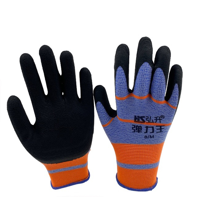 Hand Protection Rubber Coated Construction Work Gloves