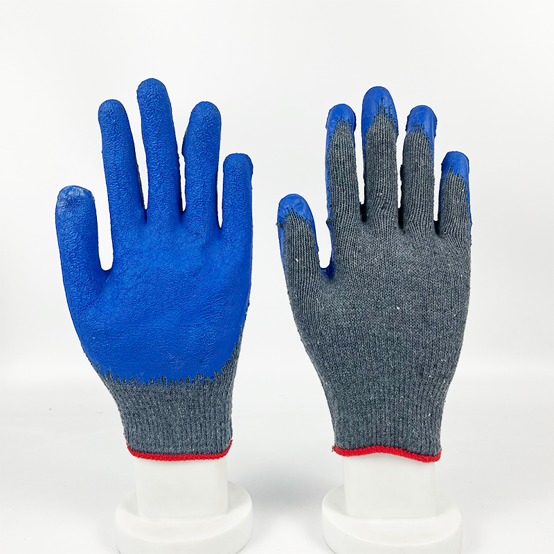 100% Polyester Industrial Gloves Knit Work Safety Labor Gloves Rubber Latex Coated Gloves