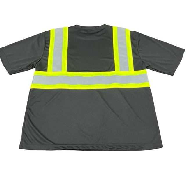 Customizable Reflective Clothing Breathable Half Sleeve Black Hi-vis T Shirt