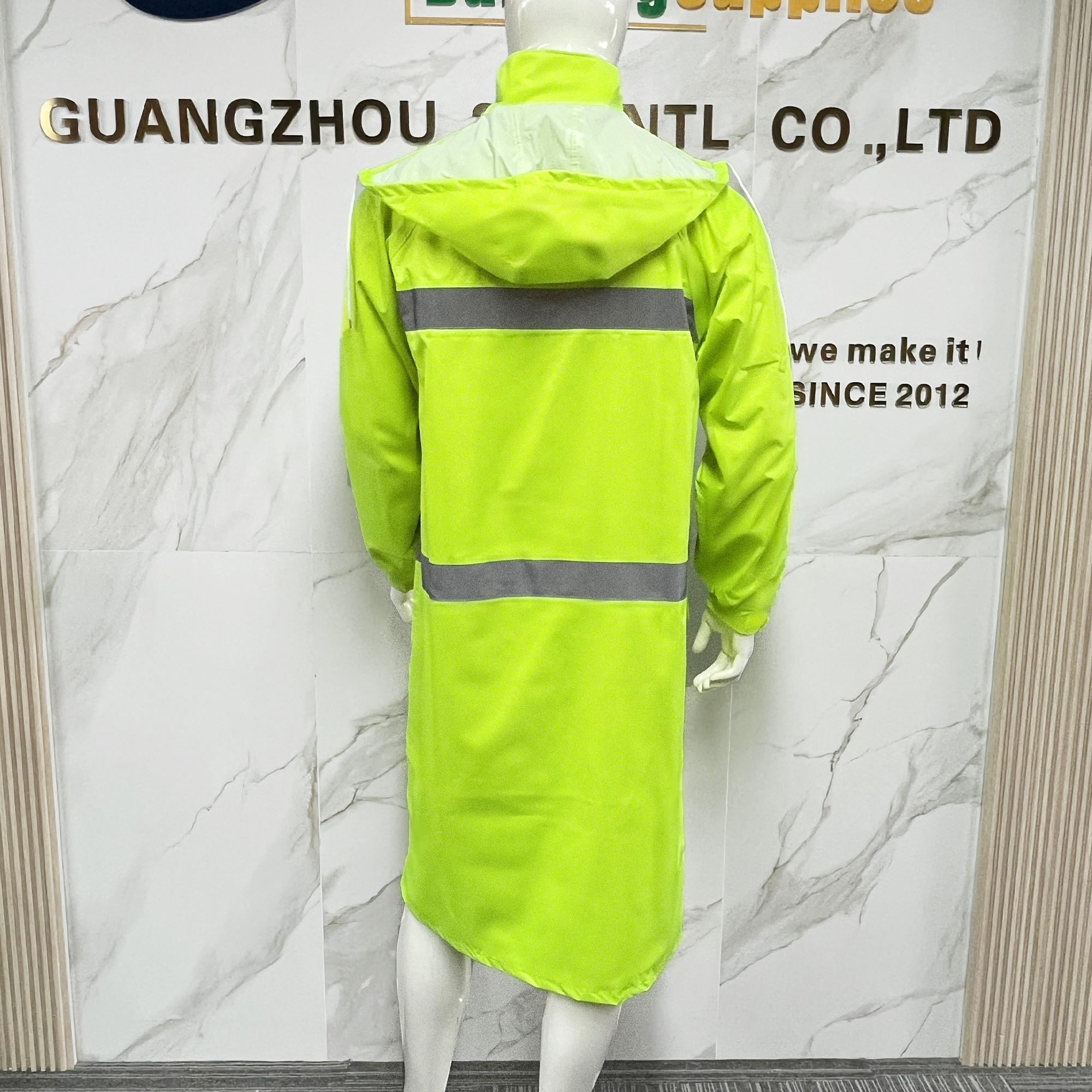 High Visibility Industrial Reflective Safety Hooded Waterproof Reflector Jackets Coat Rain Coat Waterproof
