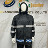 Black PVC Waterproof Men Safety Raincoat Workwear Reflective Safety Raincoat