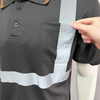 Black Work Clothes High Visibility Safety Polo Shirt Reflective Breathable Work Clothes