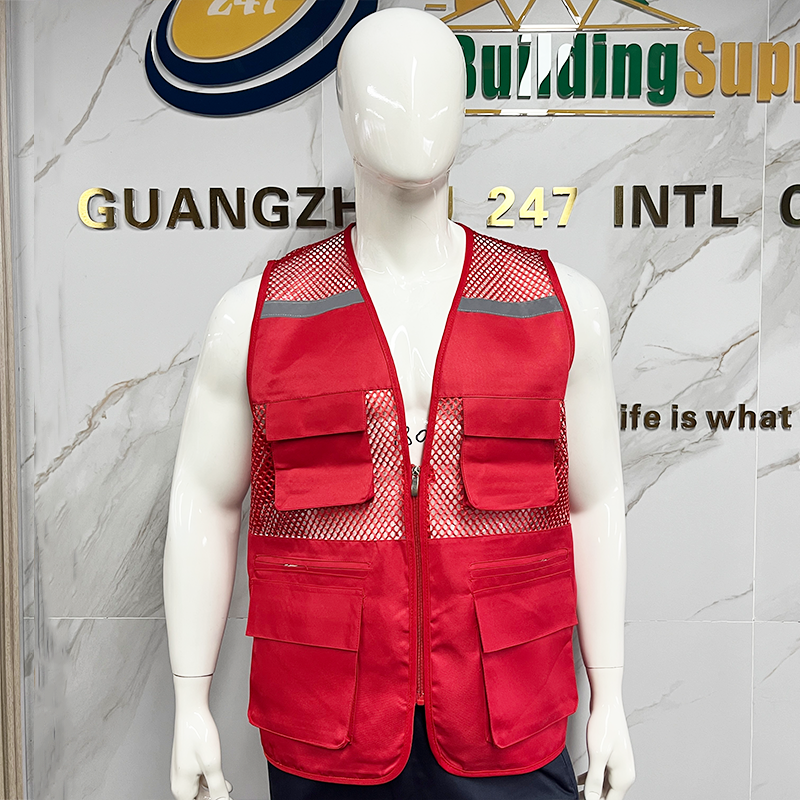 Mesh Breathable Vest with Zipper High Visibility Reflective Safety Vest