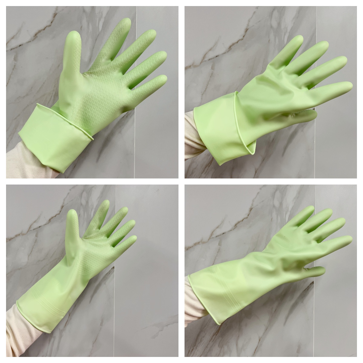 Mixed Color Long Sleeve Work Gloves Rubber Chemical Resistant Safety Latex Gloves