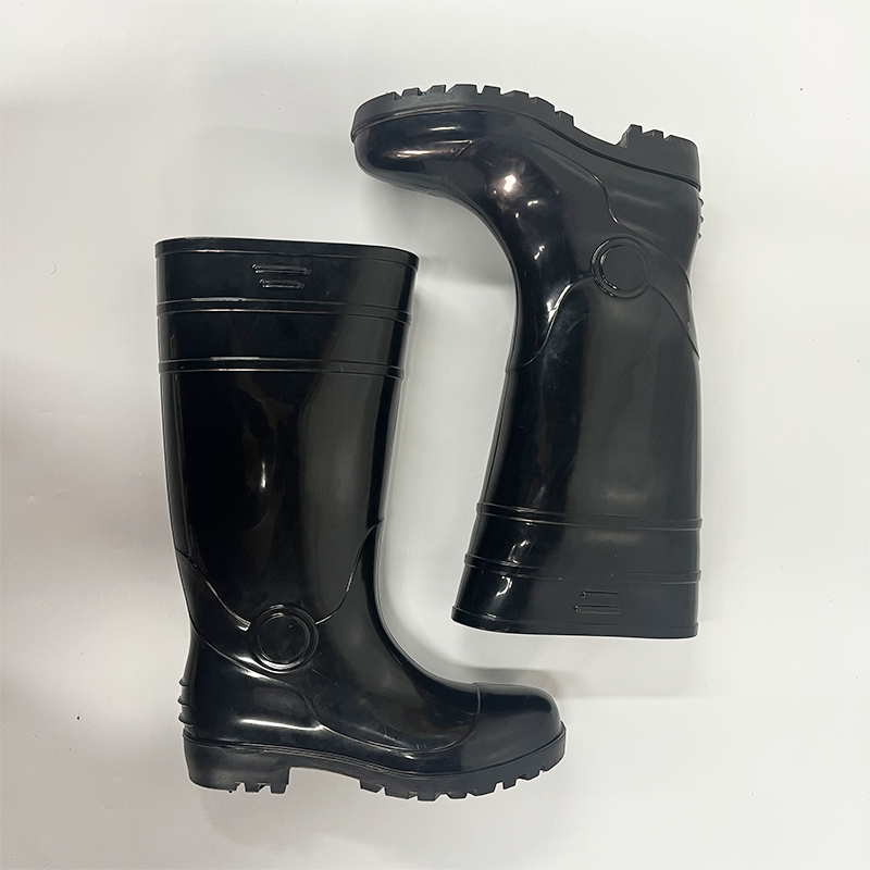Custom Logo Anti Slip Oil Acid Resistant Safety PVC Knee Boots Steel Toe Puncture Proof Men's Waterproof PVC Safety Rain Boots