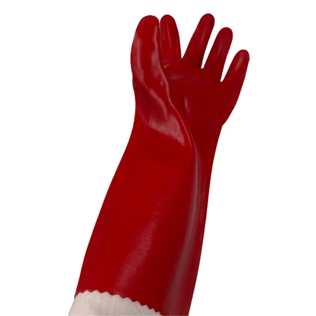 Red PVC Gloves Industrial Chemical Protection Gloves