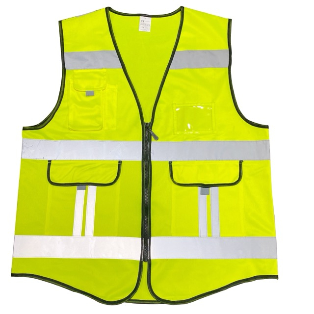 High Visibility Zipper Safety Vest With Reflective Strips