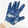 Blue Nitrile Fully Coated Jersey Liner Knit Wrist Industrial Work Gloves
