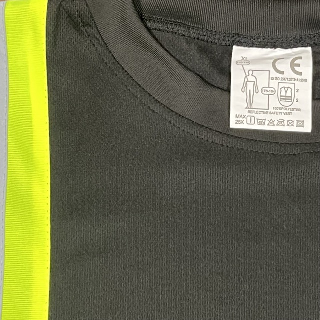 Customizable Reflective Clothing Breathable Half Sleeve Black Hi-vis T Shirt