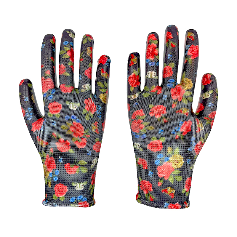 Nitrile Coated Gloves Safety Work Gloves Female Garden Protective Gloves for Wholesale
