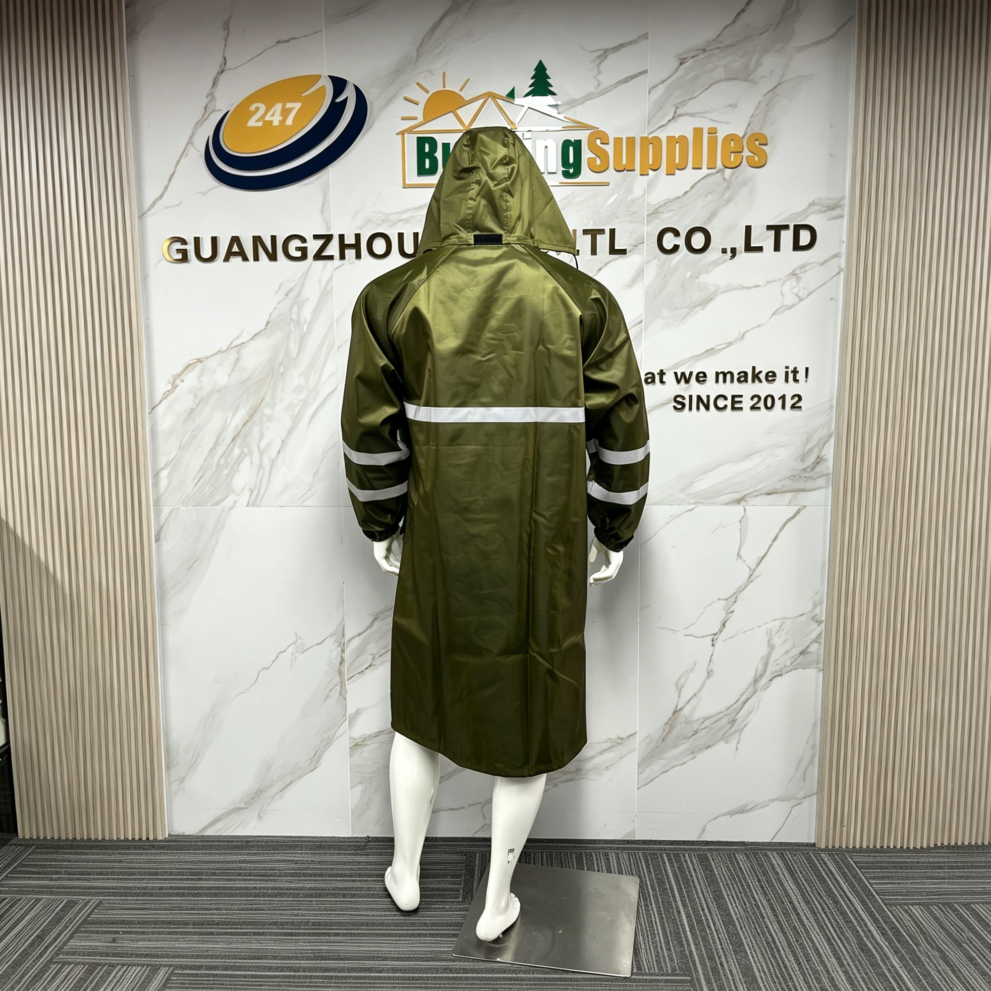 Customized Wholesale Price Reflective Waterproof Construction Raincoat PVC Worker Warning Reflective Safety Raincoat