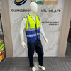 Mesh Breathable Vest with Zipper High Visibility Reflective Safety Vest