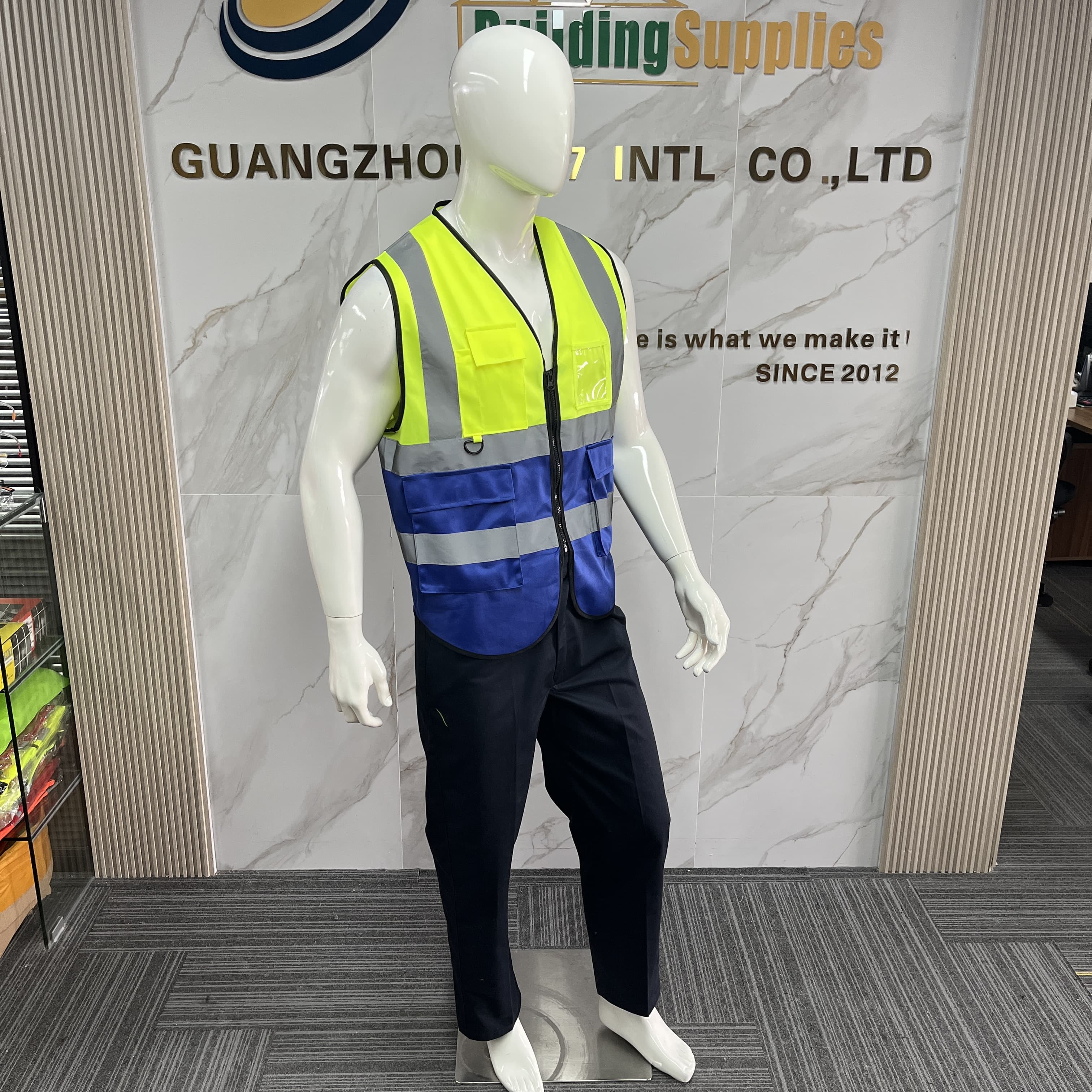 Mesh Breathable Vest with Zipper High Visibility Reflective Safety Vest