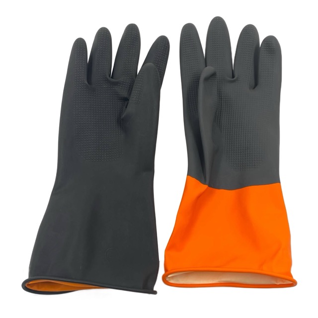 Heavy Duty Safety Gloves Natural Rubber Black Industrial Glove