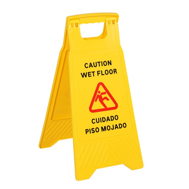 Plastic Wet Floor Sign Customized Logo Caution Sign Board