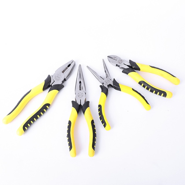 Carbon Steel 6" Combination Long Nose Pliers with Anti-slip Pvc Handle Grip