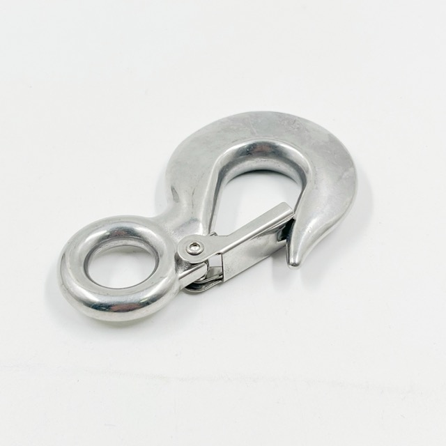 SS304 Stainless Lifting Round Eye Hoist Cargo Hook with Safety Latch