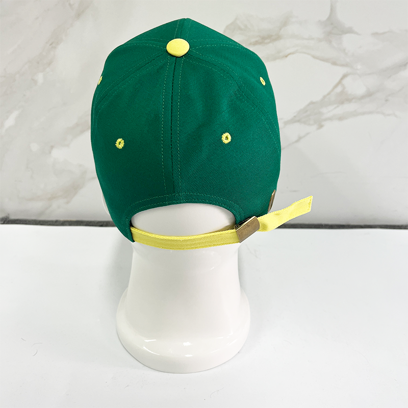 Popular Unisex Green Yellow Two Tones Hat Cotton Embroidery 6 Panel Bump Cap