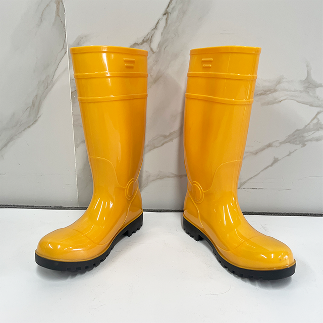 PVC Steel Toe and Steel Sole Waterproof Rain Boots Safety Working Footwear