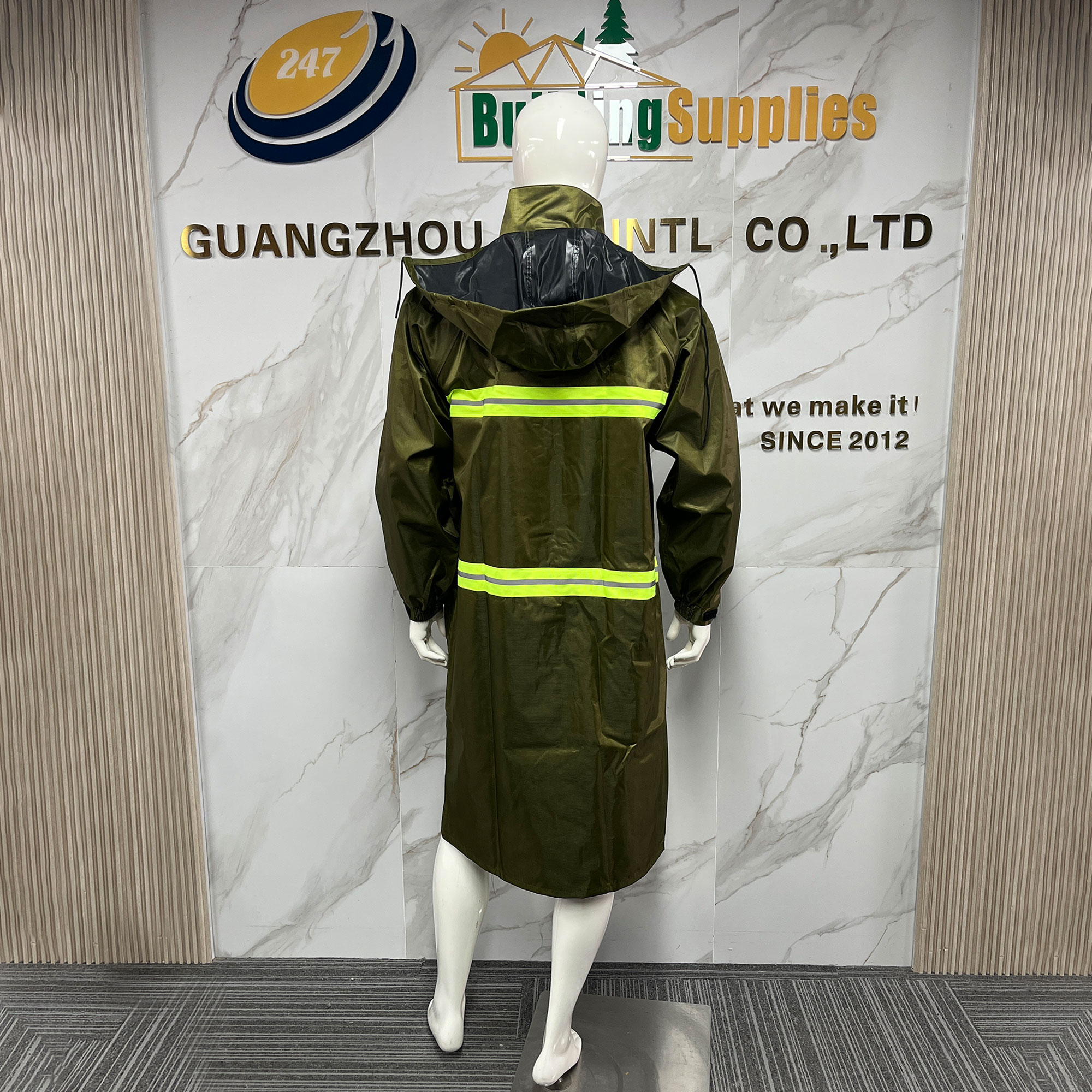 2026 New Design High Visibility Industrial Reflective Safety Raincoat Long Sleeve One-piece Waterproof Raincoat