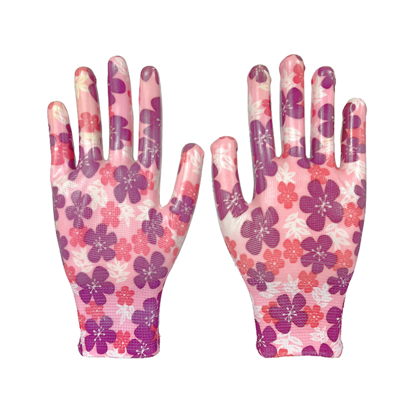 Nitrile Coated Palm Anti-static Color Nylon Woven Gardening Picking Wear protection Safety Work Gloves