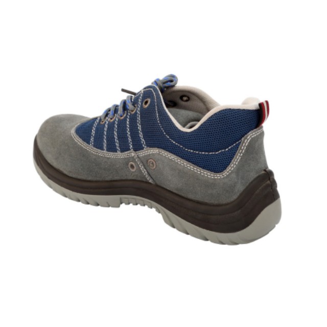 Suede leather and mesh safety shoes