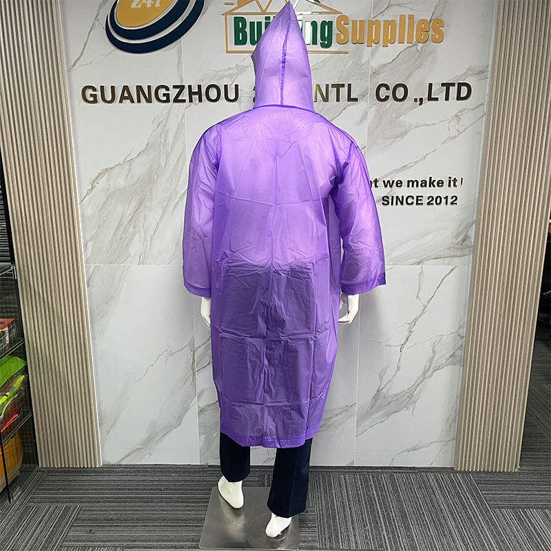Reusable Rainwear Transparency Portable Rainwear Waterproof EVA Long Jacket Rain Poncho Raincoat