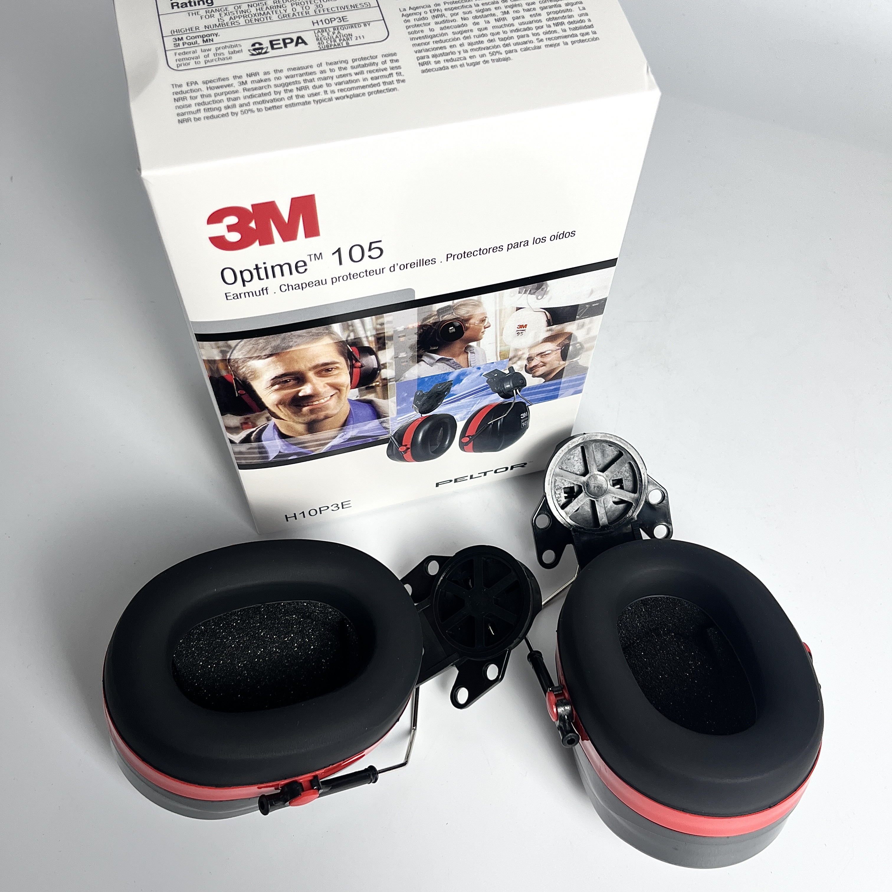 H10P3E Black Construction Industry Hearing Protections ABS Safety Earmuffs for Helmet