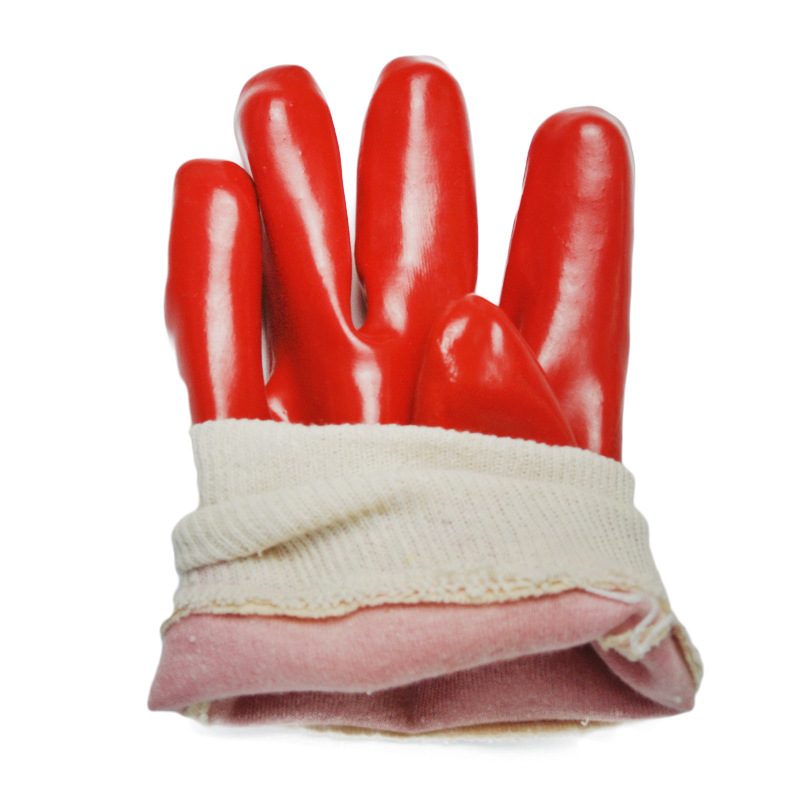 PVC Fully Coated Interlock Lining Knit Wrist Gloves