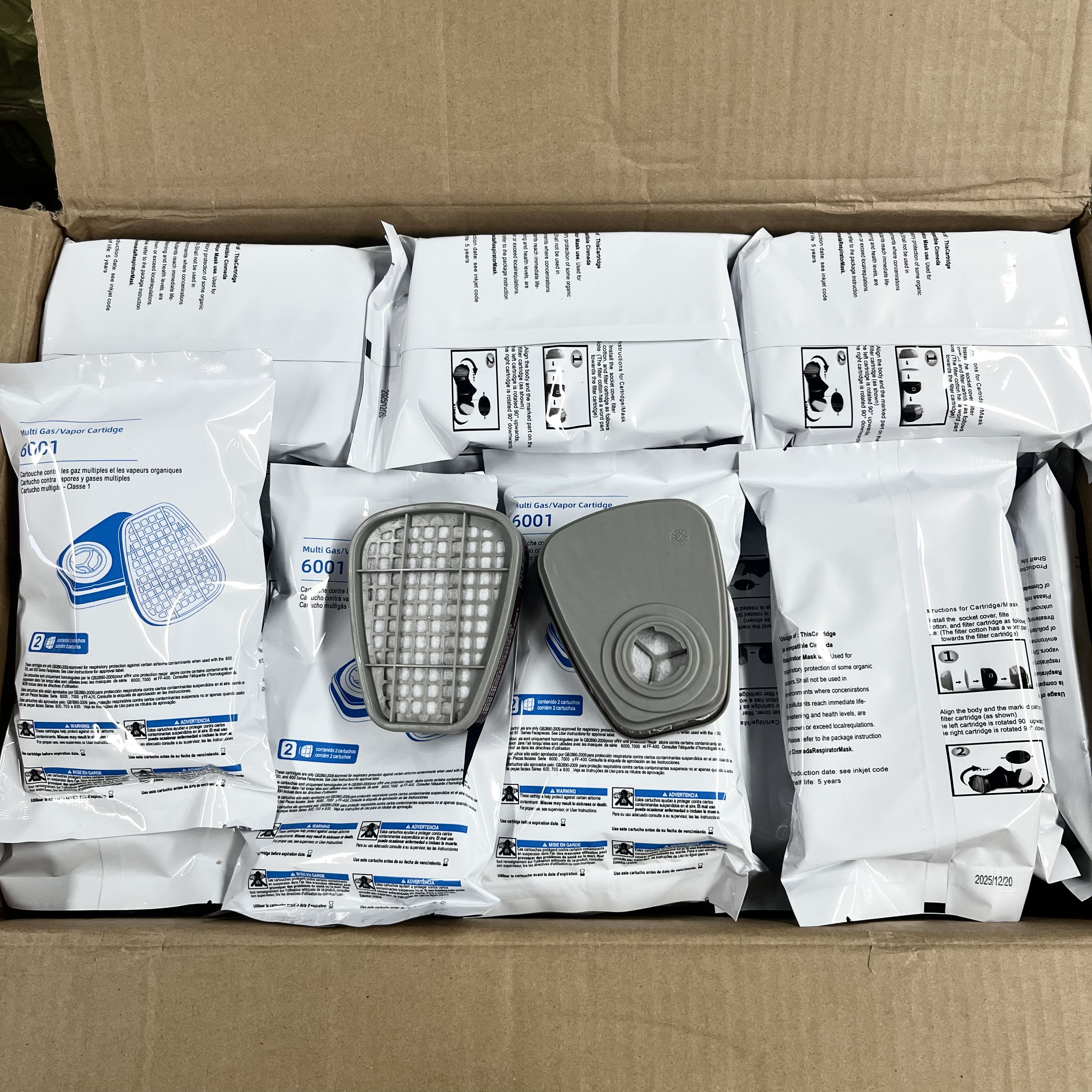 6001 Gas Mask Filter Box Respirator Cartridge Box Chemical Industry Filter Box